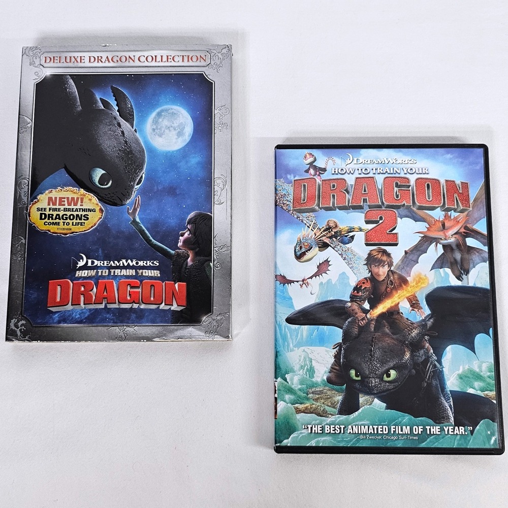 DreamWorks How To Train Your Dragon 1 &‎ 2 DVD Movie Collection Deluxe Set